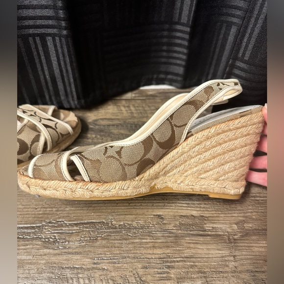 Coach Peep Toe Wedge with Sling Back - Picture 8 of 9